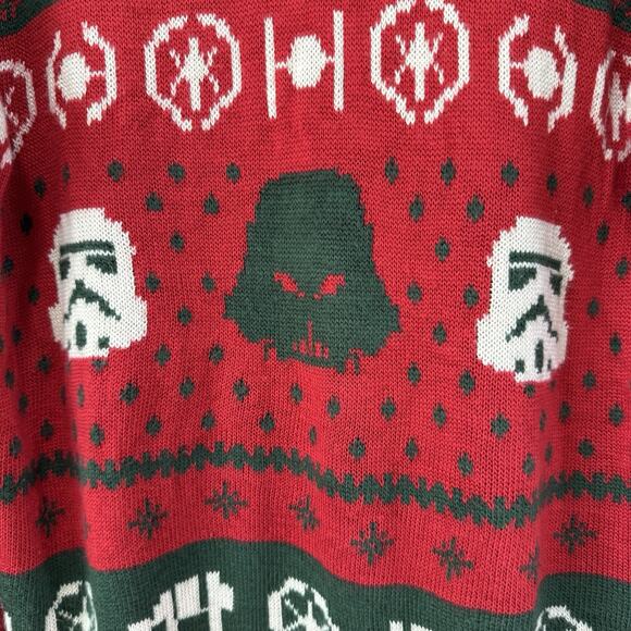 Junk Food Men’s Star Wars Fair Isle Holiday Ugly Christmas Sweater Sz XL Darth - Picture 6 of 9